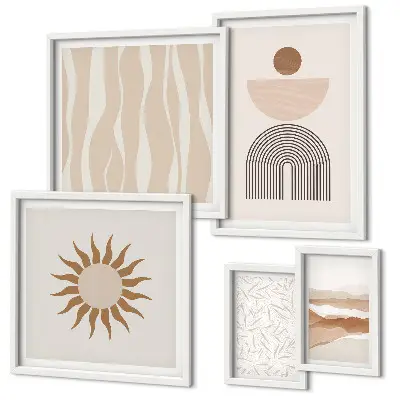 Gallery wall stylish abstract nature forms