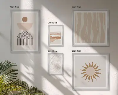 Gallery wall stylish abstract nature forms