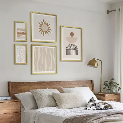 Gallery wall stylish abstract nature forms