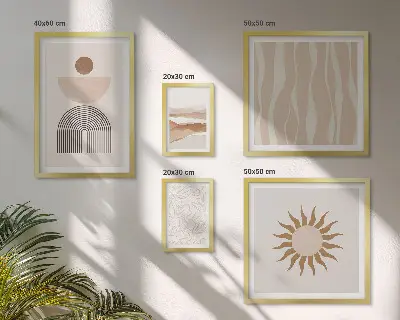 Gallery wall stylish abstract nature forms