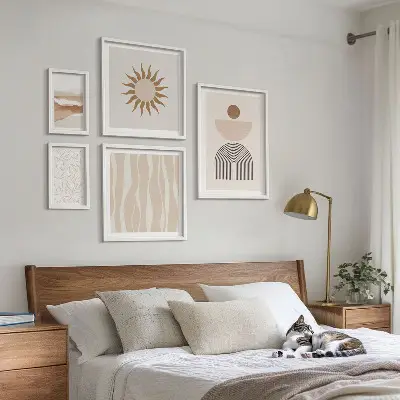Gallery wall stylish abstract nature forms