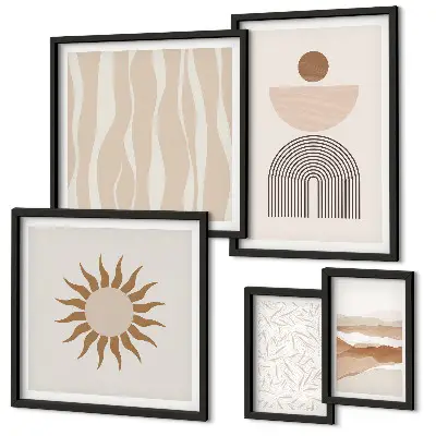Gallery wall stylish abstract nature forms