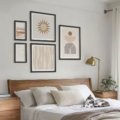 Gallery wall stylish abstract nature forms