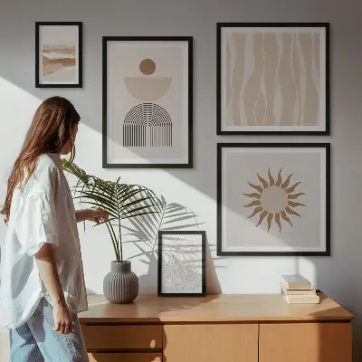 Gallery wall stylish abstract nature forms