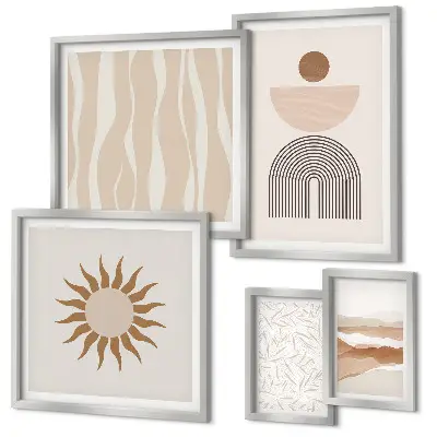 Gallery wall stylish abstract nature forms