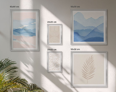 Framed photo set Abstract landscapes leaves