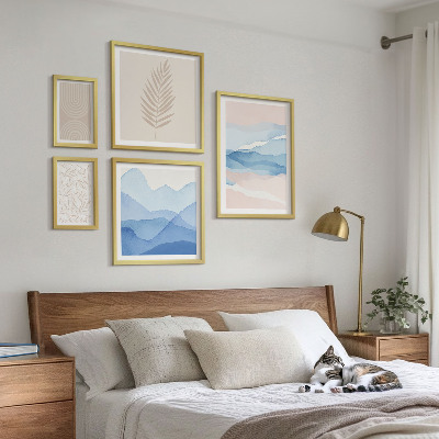Framed photo set Abstract landscapes leaves