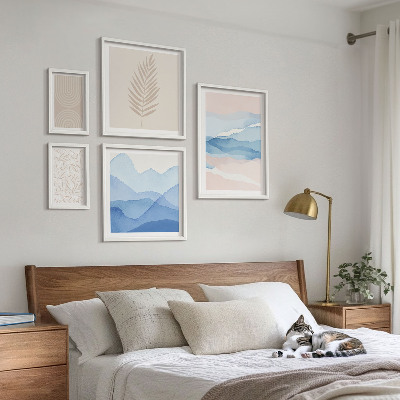 Framed photo set Abstract landscapes leaves