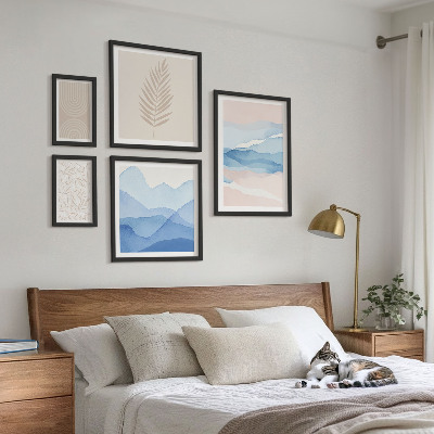 Framed photo set Abstract landscapes leaves