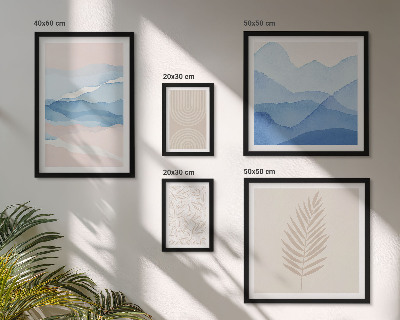 Framed photo set Abstract landscapes leaves