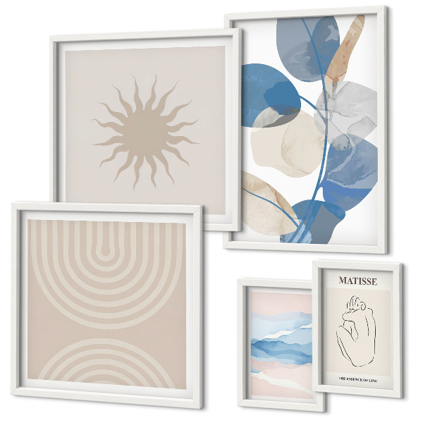 Gallery wall Stylish abstract plants