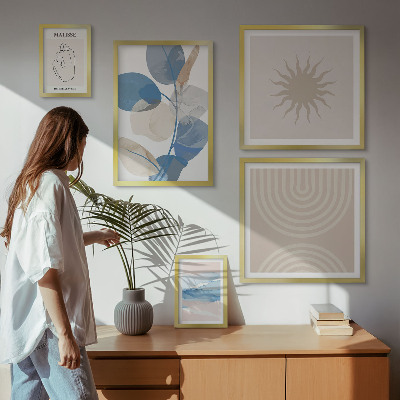 Gallery wall Stylish abstract plants