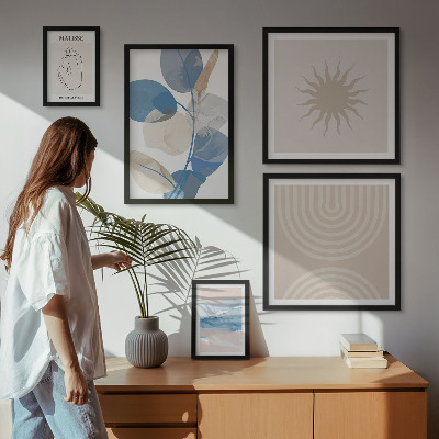Gallery wall Stylish abstract plants
