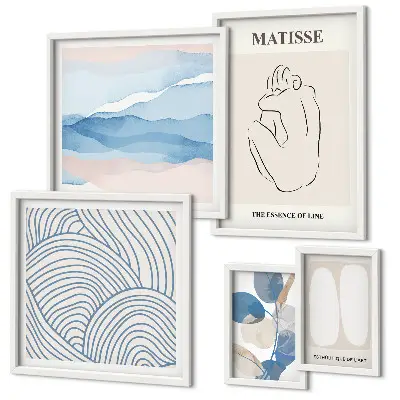 Framed nature abstract art print set stylish graphic wall decor