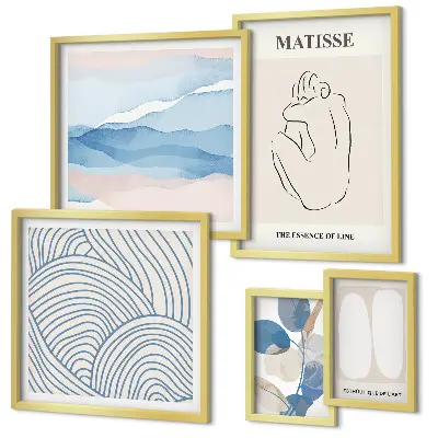 Framed nature abstract art print set stylish graphic wall decor