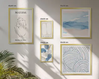 Framed nature abstract art print set stylish graphic wall decor