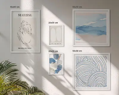 Framed nature abstract art print set stylish graphic wall decor