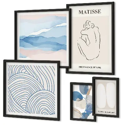 Framed nature abstract art print set stylish graphic wall decor
