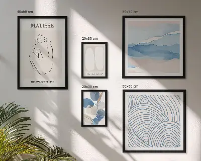 Framed nature abstract art print set stylish graphic wall decor