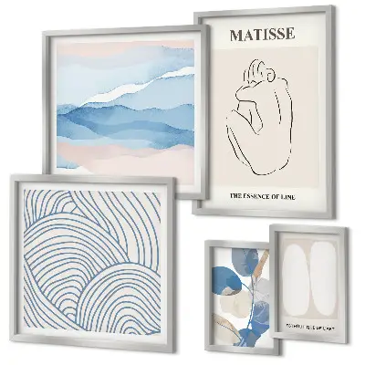 Framed nature abstract art print set stylish graphic wall decor