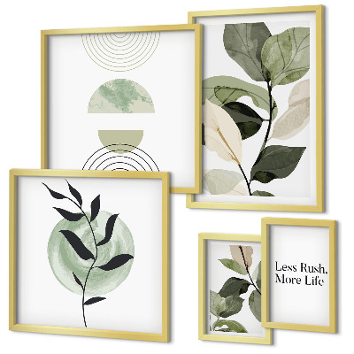 Set of 5 wall art pieces Stylish plant interior graphics