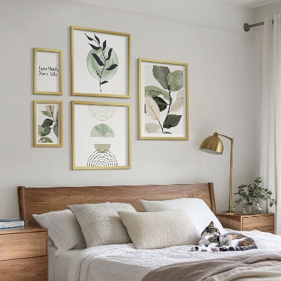 Set of 5 wall art pieces Stylish plant interior graphics