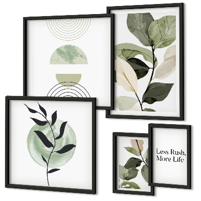 Set of 5 wall art pieces Stylish plant interior graphics