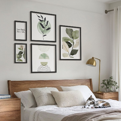 Set of 5 wall art pieces Stylish plant interior graphics