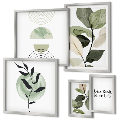 Set of 5 wall art pieces Stylish plant interior graphics