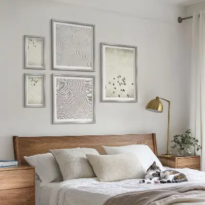 Minimalist bird wall art set of 5 pieces