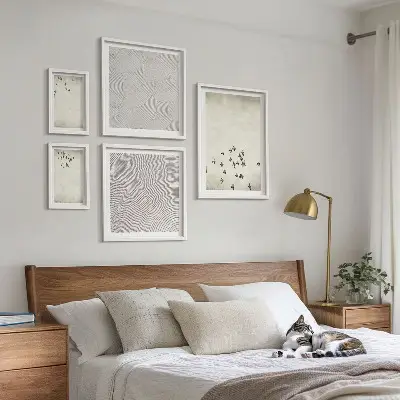 Minimalist bird wall art set of 5 pieces