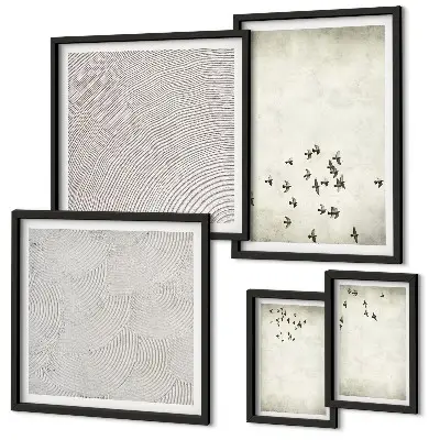 Minimalist bird wall art set of 5 pieces
