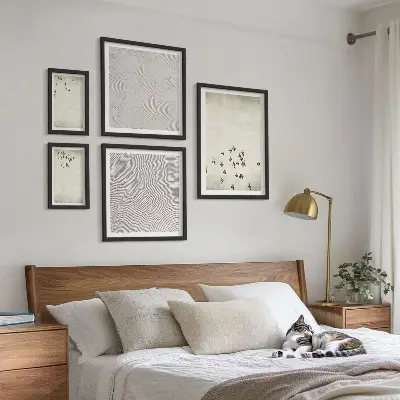 Minimalist bird wall art set of 5 pieces