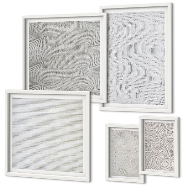 Set of 5 wall art pieces Sand patterns structures geometry