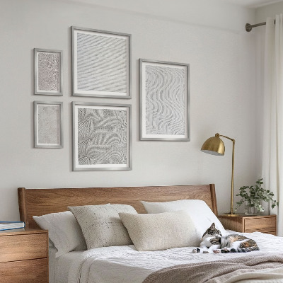 Set of 5 wall art pieces Sand patterns structures geometry