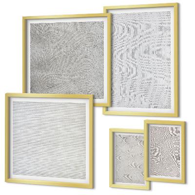 Set of 5 wall art pieces Sand patterns structures geometry