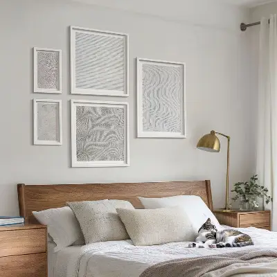 Sand patterns geometric wall art set set of 5 pieces