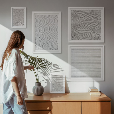 Set of 5 wall art pieces Sand patterns structures geometry