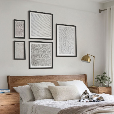 Set of 5 wall art pieces Sand patterns structures geometry