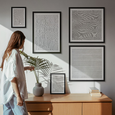 Set of 5 wall art pieces Sand patterns structures geometry