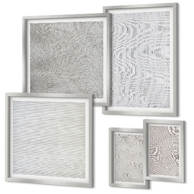 Set of 5 wall art pieces Sand patterns structures geometry