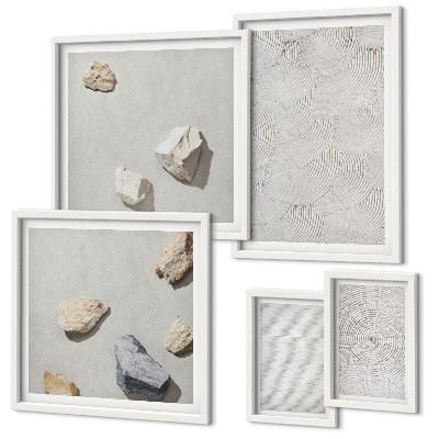 Framed photo set Geometric cardboard stones