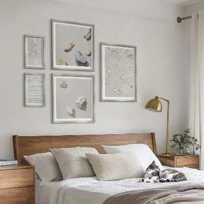 Geometric cardboard stones framed photo set