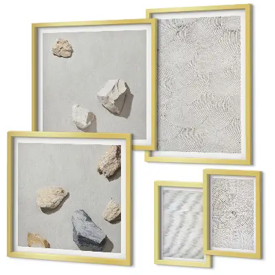 Geometric cardboard stones framed photo set