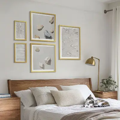 Geometric cardboard stones framed photo set