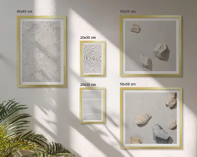 Geometric cardboard stones framed photo set