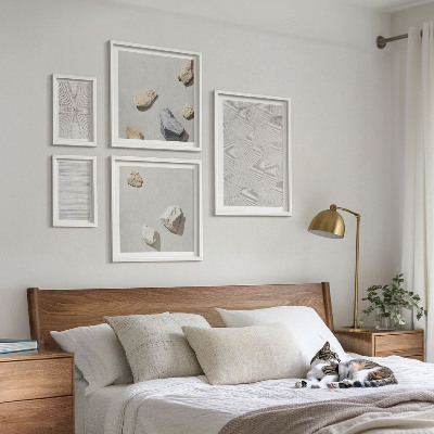 Framed photo set Geometric cardboard stones
