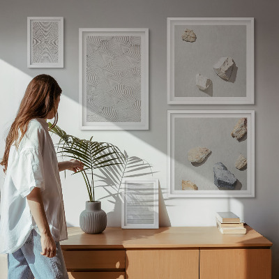 Framed photo set Geometric cardboard stones