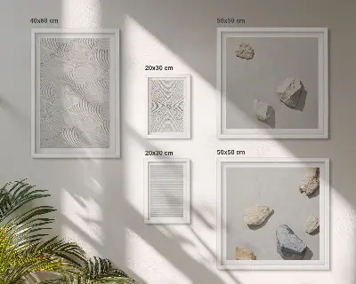 Geometric cardboard stones framed photo set