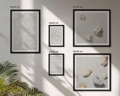 Geometric cardboard stones framed photo set